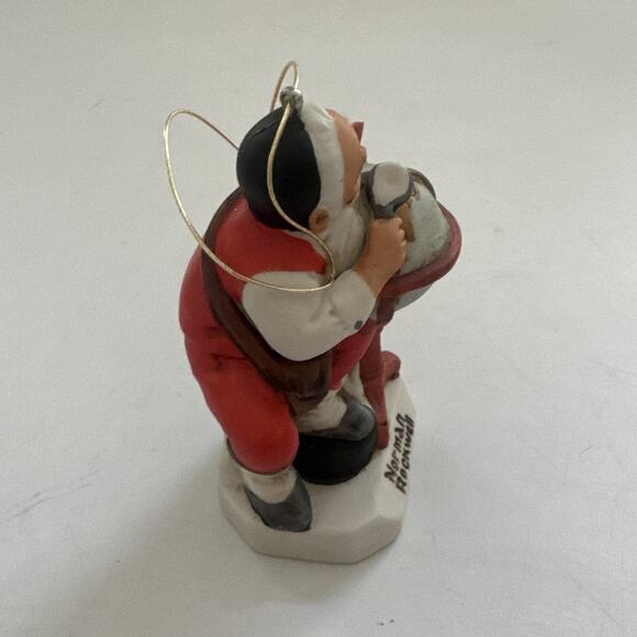 1980‎ Norman Rockwell Porcelain Santa Christmas Ornament Olde World Traditional - Picture 4 of 9